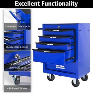 20\" 5-Drawer Rolling <b>Metal</b> <b>Tool</b> Chest Cabinet Steel <b>Tool</b> Storage <b>Box</b> with Ball Bearing Drawer Slides - Product Image 4