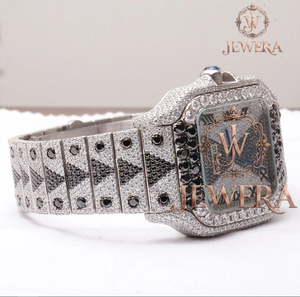 Mossinate Stainless Steel White Gold and Silver <b>Watch</b> Sparkling Diamond <b>Watch</b> <b>for</b> Men and Women with Fashionable Design - Product Image 2