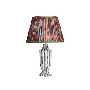 Lampe en os incrusté faite à la main, personnalisable et écologique, abat-jour en tissu contemporain, design Art Déco, pour chambre à coucher, installation sur table - Product Image 1
