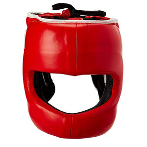 Casque de boxe en cuir PU noir et rouge, protection unisexe pour adultes, équipement d'arts martiaux - Product Image 6
