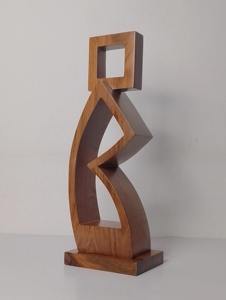 Coeur en bois artisanal, objet décoratif, symbole d'amour minimaliste, pour table, étagère et décoration de salon moderne, provenant d'Inde - Product Image 2