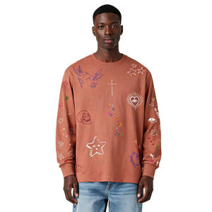 เสื้อยืดแขนยาวผู้ชายทรงปกติ คอโอ ผ้าฝ้าย 100% ปรับแต่งได้ เป็นมิตรกับสิ่งแวดล้อม ระบายอากาศได้ดี สไตล์ลำลอง - Product Image 1