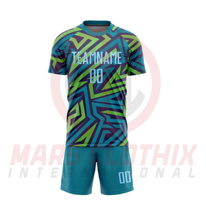 Uniforme de fútbol sublimado de alta calidad para deportes de equipo, conjunto de camiseta y pantalones cortos de entrenamiento unisex. - Product Image 2