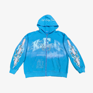 Men Sky Blue <b>Tie</b> <b>Dye</b> Hoodie & Shorts <b>Set</b> Zip-Up Streetwear Sweatsuit Casual Summer Outfit Unisex Adult Spring Wear - Product Image 3