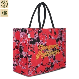 กระเป๋าผ้าแคนวาสเคลือบลามิเนต 310 GSM สำหรับใส่ของขวัญ ขนาด 42x34x19 ซม. รับทำโลโก้ตามสั่ง ขายส่ง OEM แบรนด์ส่วนตัว รุ่น SS21 - Product Image 3