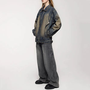 Veste en jean pour homme, vestes en jean unies pour homme et femme, veste en jean unisexe - Product Image 2