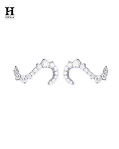 Pendientes de Oro de 14K con Diseño de Ondas y Diamantes, Fabricante de Joyería Fina de Lujo - Product Image 4