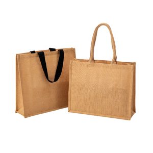 Fabricant de sacs fourre-tout en jute personnalisés écologiques Sacs à provisions réutilisables en toile de jute imprimés sur mesure pour les promotions et la vente au détail - Product Image 1
