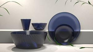 Vaisselle à texture optique fabriquée à Taïwan, édition Wonderland - Tasses, bols, assiettes - Bleu Thetis - Product Image 2