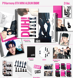 P1Harmony มินิอัลบั้มชุดที่ 8 [DUH!] (D Ver/U Ver) หนังสือเพลงเคป๊อปอิเล็กทรอนิกส์ (ซีดี) วัสดุกระดาษพลาสติก ผลิตในเกาหลี สำหรับทุกวัย - Product Image 2