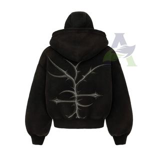 Nouveau sweat à capuche de moto lavé à l'acide noir à fermeture éclair 3A sweat à capuche de marque résistant à l'abrasion résistant aux coupures doublure renforcée sweats à capuche - Product Image 6