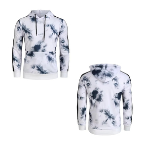 Sudadera con Capucha Tie-Dye para Hombre, Casual, de Manga Larga, con Capucha Ajustable con Cordón, Bolsillo Canguro y Ribetes - Product Image 1