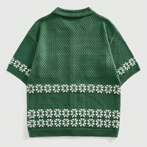 Camisas de Ganchillo Vintage para Hombre, Modelo 2026, Tejido de Algodón Transpirable, Manga Corta, Estilo Casual con Botones, para la Playa - Product Image 2