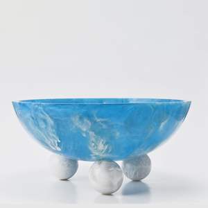 Cuenco Decorativo de Resina Azul Hecho a Mano de Lujo con Base de Bola de Mármol para Decoración del Hogar y Mesa, Craftera Exports - Product Image 3
