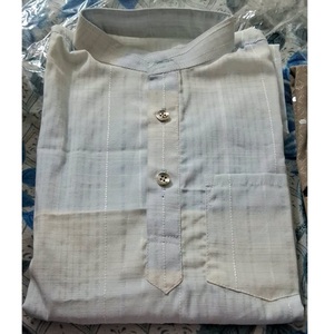 FAMUCAAS Kurta de algodón azul para niños con pijama blanco para uso casual, atuendo tradicional indio pakistaní, corte regular, largo hasta la rodilla - Product Image 4