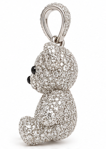 Colgante de Oso de Peluche de Plata de Ley 925 con Microincrustaciones de Moissanita, Collar con Dije de Animal, Joyería Personalizada, Regalo - Product Image 4