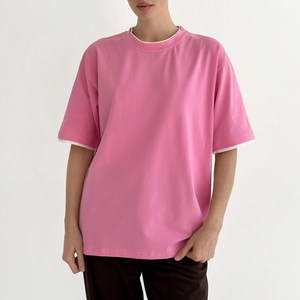 Camiseta de Algodón Lisa Premium para Mujer, Corte Holgado, Cuello Redondo, para Uso Diario Informal, Fabricante OEM - Product Image 5