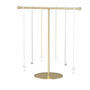 Necklace <b>Holder</b> Metal Jewelry Stand Necklace Organizer with 28 Hooks for Storage and Hanging Bracelets <b>Key</b> Chains Jewelry Stand - Product Image 4