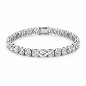 Bracelet tennis RCK Global en moissanite taille brillant plaqué or, or blanc 14K, argent 925, bijoux élégants pour soirée - Product Image 1