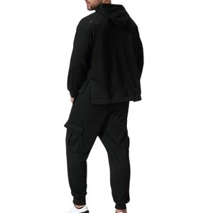 Ensemble de survêtement streetwear délavé pour homme – Hoodie et pantalon de jogging personnalisés, coupe décontractée, style athlétique et tendance - Product Image 2