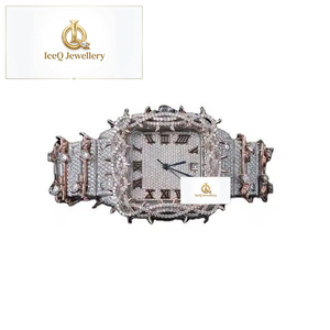 Luxury 925 Sterling <b>Silver</b> Moissanite Diamond Iced Out Hip Hop <b>Watch</b> for <b>Men</b> Brilliant Cut Stones Fashion Party Wristwatch - Product Image 6
