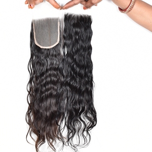 Cierre de cabello virgen vietnamita natural negro, ondulado profundo, con encaje transparente HD 4x4, suave - Product Image 2