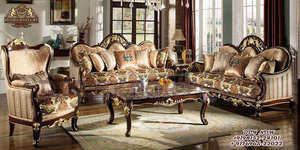 Ensemble de canapés en bois de teck noir métallisé majestueux, style européen, classique, moderne, meubles de salon - Product Image 4