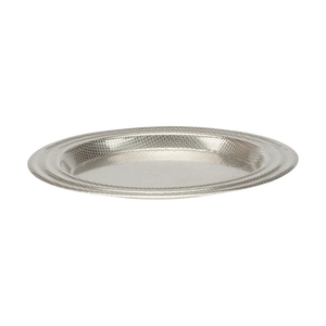 Beaded Rim Stainless Steel Serving <b>Tray</b> Polished Silver Rectangular Metal Platter Classic Pearl Edge Decorative <b>Tray</b> for Wedding - Product Image 2