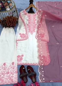 Best Quality Women Designer <b>Kurti</b> Pant Dupatta Set Traditional Ethnic Wear Party Quick Dry Export Quality Boutique Collection - Product Image 3