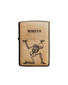 Briquet à clapet en laiton gravé, tête de briquet avec citation « High and Fuc* Em All », briquet de poche en métal rechargeable, cadeau en gros - Product Image 3