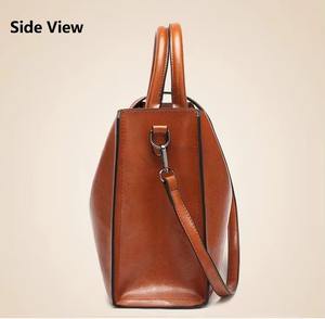 Custom Fashion Designer PU Leather Unisex Casual <b>Tote</b> Bags with Zipper Closure Waterproof Removable Strap - Product Image 3