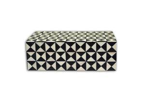 Natural Bone Inlay Jewelry <b>Box</b>: Black and White Geometric Storage: Handmade Horn Inlay <b>Trinket</b> <b>Box</b> | Decorative Storage – Geomet - Product Image 3