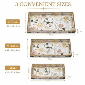 ชุดถาดวางกาแฟลายดอกไม้, ถาดตกแต่งลายพฤกษศาสตร์ - Product Image 4