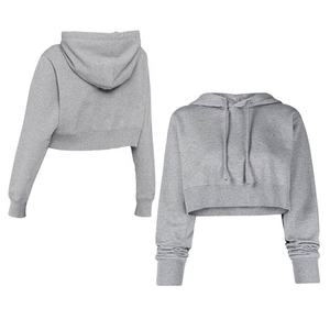 เสื้อฮู้ดครอปท็อปผู้หญิงสำหรับฤดูหนาว ราคาถูก บุซับใน ผ้าฝ้ายฟลีซ 100% ปรับแต่งสีและขนาดได้ตามต้องการ สวมใส่สบาย กันลม - Product Image 1