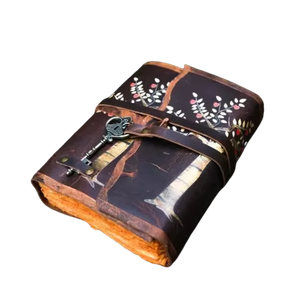 Carnet en cuir Arbre de Vie Mystique, fait main, pour femmes, journal de voyage, carnet de croquis vierge pour notes et grimoires - Product Image 6