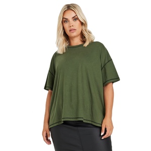 Camiseta de Manga Corta con Cuello Redondo y Costura Raglán en Color Sólido para Mujer, Verano 2026, Diseño de Espina de Pescado, Camisetas Clásicas Básicas y Elegantes para Mujer - Product Image 4