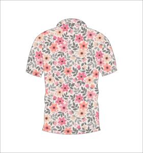 Mens <b>Peach</b> Floral Print Polo <b>Shirt</b> Short Sleeve Cotton Casual Breathable Regular Fit Summer Wear - Product Image 3