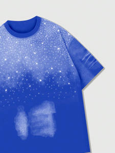 Custom Rhinestone Sparkle Oversized Men's T-shirts Breathable 100% Cotton Heavyweight 250-300GSM Acid Wash O Neck <b>Tshirt</b> - Product Image 4