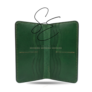 Portefeuille long élégant en cuir vert gaufré avec pochettes pour cartes et espèces, organisateur personnalisé, style cowgirl et gypsy, portefeuille fin - Product Image 5