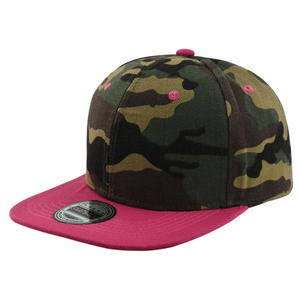 Custom Embroidery 6-Panel Camouflage Print Color-Block <b>Flat</b> Brim Baseball Cap Casual <b>Hat</b> Trendy Streetwear Caps&<b>Hats</b> - Product Image 4