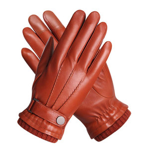 Guantes de Conducción de Cuero Genuino Duraderos de Alta Calidad con Correa de Muñeca Ajustable Antideslizante para Todas las Estaciones Personalizables en Stock - Product Image 1