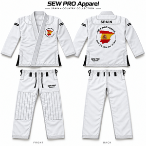 Uniforme de Jiu Jitsu SEW PRO Personalizado con Bordado de Mapa de Bandera Nacional, Chaqueta de Algodón y Poliéster de 320, 350, 450 GSM, Pantalones de 10 oz - Product Image 5