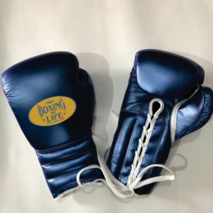 No Boxing No Life Boxing Gloves Blue Leather <b>Lace</b>-Up Training Gear for Adults Full Finger - Product Image 5