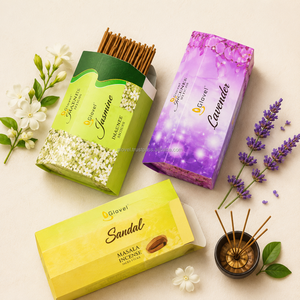 Bâtons d'encens classiques noirs parfumés faits à la main de qualité supérieure, bambou, aromathérapie florale, méditation religieuse, décoration de la maison - Product Image 1