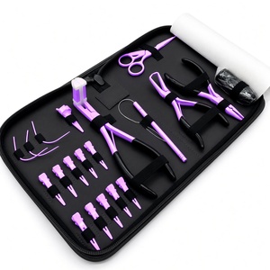 Kit d'outils pour extensions capillaires en gros, qualité chirurgicale, 100 % acier inoxydable, extensions capillaires professionnelles à micro-perles et bandes adhésives - Product Image 4