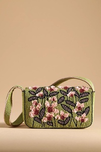 Bolso de Mano Moderno Color Rojo Rubí con Cuentas Hechas a Mano, Patrón Floral Abstracto, Cuentas de Vidrio, Ligero, Portátil, Romántico, Estético, 2026 - Product Image 2