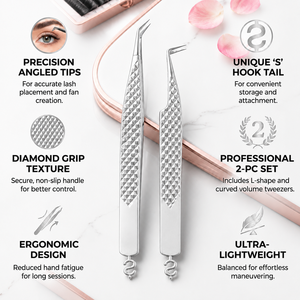 Stainless Steel <b>Eyelash</b> Tweezers Smooth Tip Precision Tool for Lash <b>Application</b> - Product Image 5