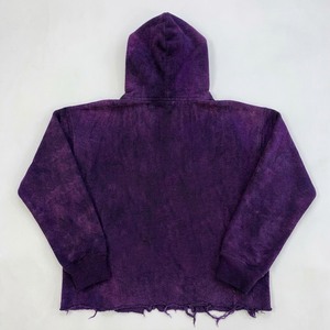 Streetwear 400 GSM Blank <b>Stone</b> Wash Raw Hem Distressed Zip Up Heavyweight Hoodie with Rhinestones - Product Image 1