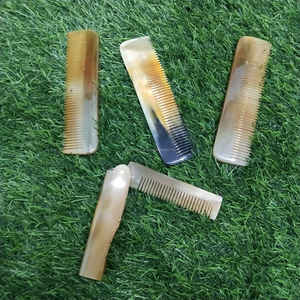 Peigne à barbe pliable portable en corne de bœuf naturelle, finition luxueuse, pour hommes, au meilleur prix - Product Image 3