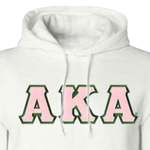 Sudadera con Capucha AKA con Letras Griegas, Sudadera de Felpa Premium, Ropa Personalizada para Hermandades, Sudadera con Capucha para Mujer, Ropa Casual Blanca - Product Image 5